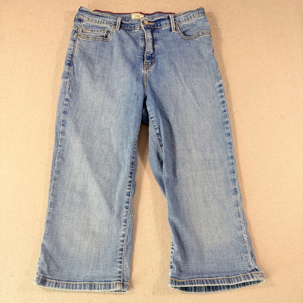 Levis 512 Perfectly Slimming Capri Jeans Men Light Wash Blue Denim Size 14 34x18